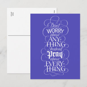 DON'T WORRY Christian Bible Verse Calligraphy Holiday Postcard
