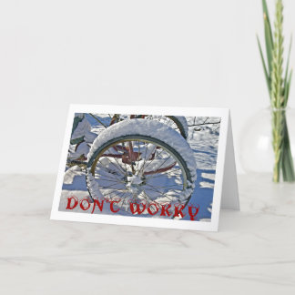 Don't Worry Christmas Card with Bike