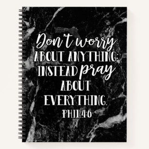 Dont Worry Pray Bible Verse Scripture Christian Notebook
