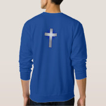 Don't Worry Sweatshirt w/Blue Flared Cross