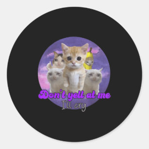Don't Yell At Me I'll Cry Sad Cat  Classic Round Sticker