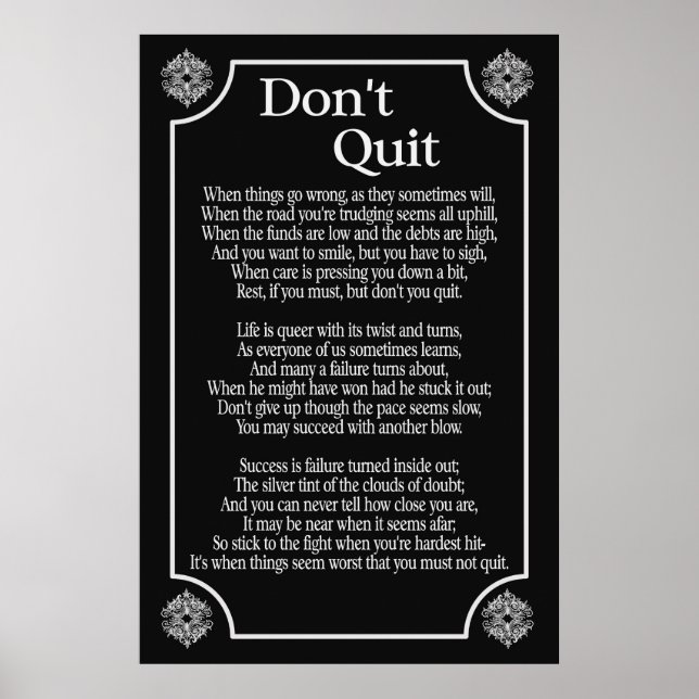 Don't You Quit -- Art Poster (Front)