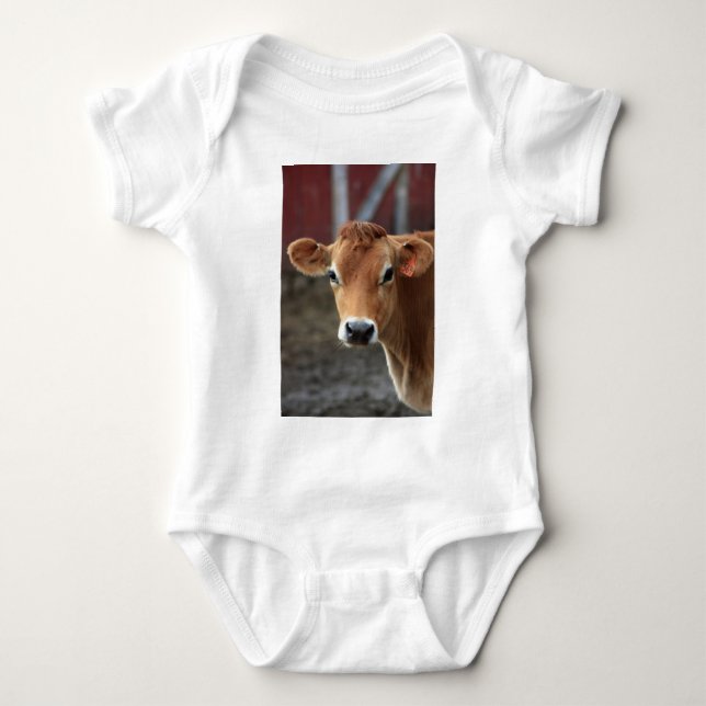 Don't you think I'm Pretty Jersey Cow Baby Bodysuit (Front)