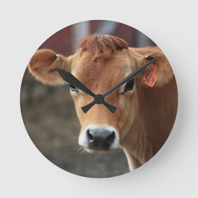 Don't you think I'm Pretty Jersey Cow Round Clock (Front)