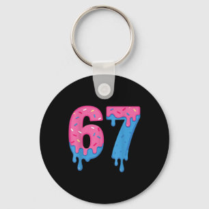 Donut 67 Meme Fun Six Seven Sprinkles Design  Key Ring