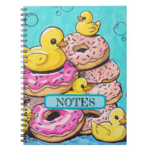 Donut and Rubber Ducks Illustrated Spiral Notebook
