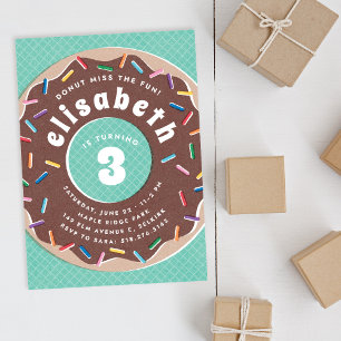 Donut and Sprinkles Birthday Party Invitation