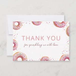 Donut Baby Sprinkle Girl Thank You Card