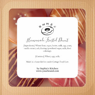 Donut Bakery Ingredient Label Minimalist Modern