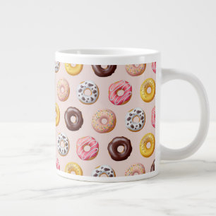Donut Bakery Shop Pattern Large Coffee Mug