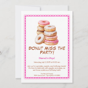 Donut Birthday Party Invitation – Colorful & Fun