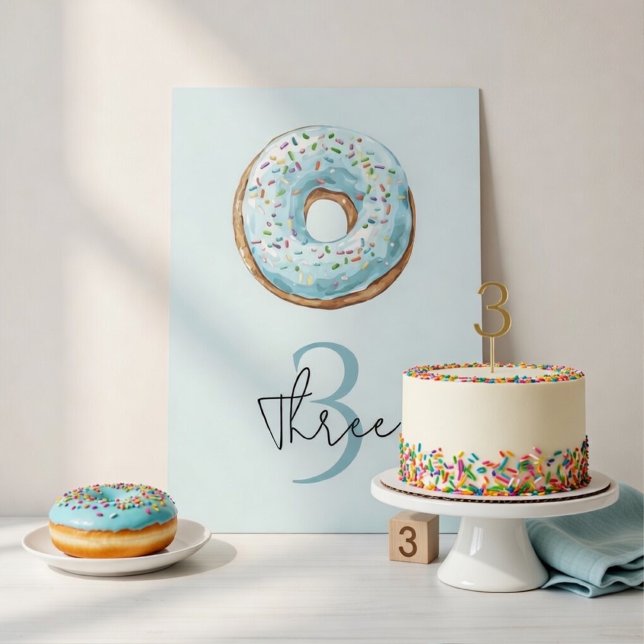 Donut Birthday Table Number | Donut Theme Birthday (Creator Uploaded)