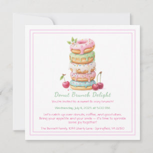 Donut Brunch Invitation Colorful Pastry Gathering
