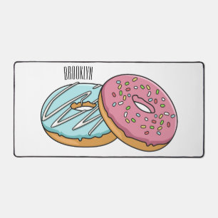 Donut cartoon illustration desk mat