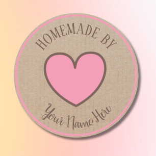 Donut Cookie Cake Heart Homemade By Vintage Craft  Classic Round Sticker