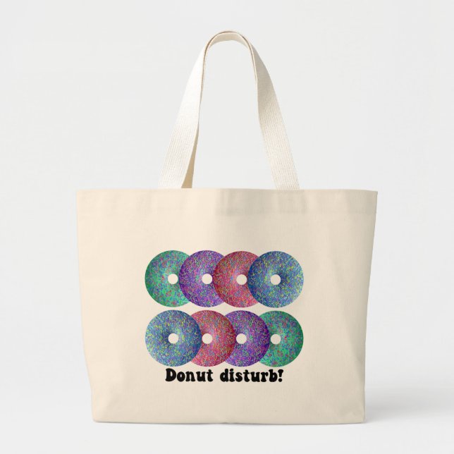 Donut disturb large tote bag (Front)