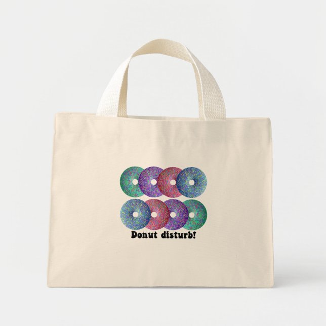 Donut disturb mini tote bag (Front)