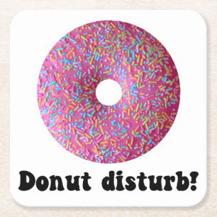 Donut disturb square paper coaster