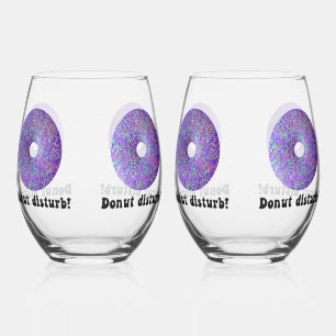 Donut disturb stemless wine glass