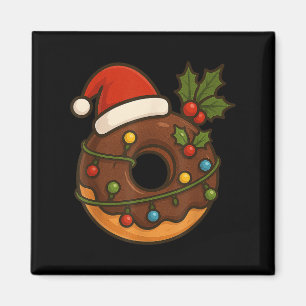 Donut Doughnut Merry Xmas Santa Hat Christmas Boys Magnet
