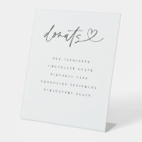 Donut Flavors Dessert Table Wedding Party Sign