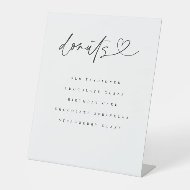 Donut Flavors Dessert Table Wedding Party Sign