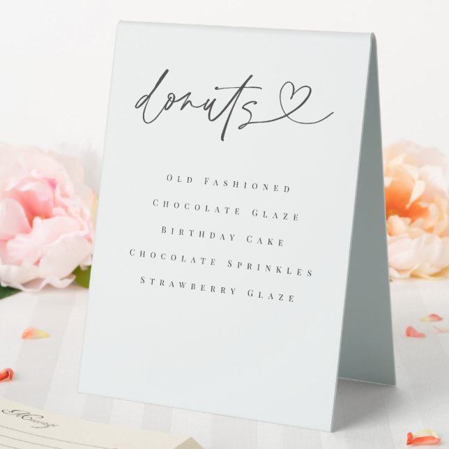 Donut Flavors Dessert Table Wedding Tent Sign (In SItu (Wedding))