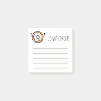 Donut Forget Funny Happy Donut With Lines Post-it Notes