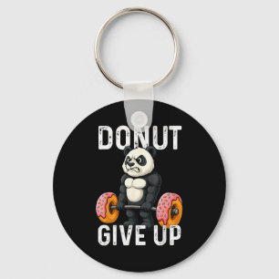 Donut Give Up Panda Lifting Donuts Funny Gym Meme  Key Ring