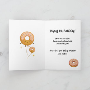 Donut Grow Up Cute Pastel Donut Birthday Card