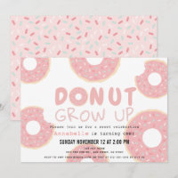 Donut Grow Up Pink Girl 1st Birthday
