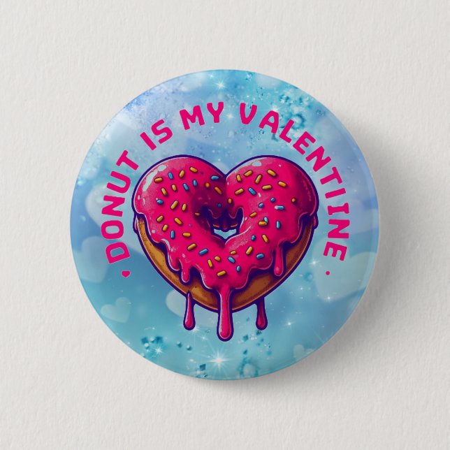 Donut heart 6 cm round badge (Front)