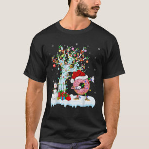 Donut Lights Xmas Tree Funny Dabbing Donut Christm T-Shirt