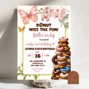 Donut miss the fun Joint Birthday  Invitation