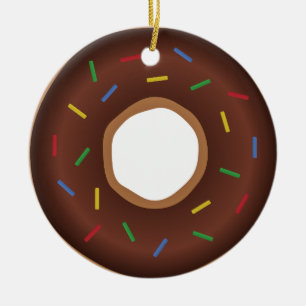 DONUT ORNAMENT CHOCOLATE WITH SPRINKLES