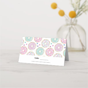 Donut Pattern Cute Colorful Table Place Card