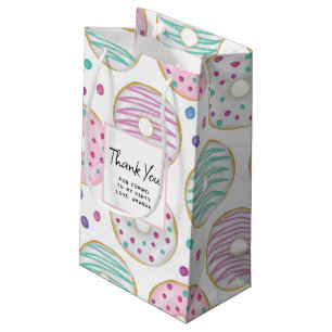 Donut Pattern Cute Colorful Thank You Small Gift Bag