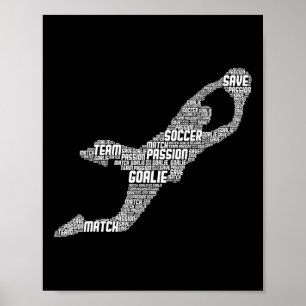 Donut Playing Soccer Funny Sports Trendy Retro Cut Poster