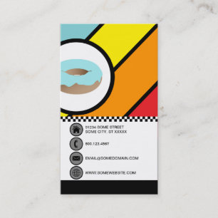 DONUT retro bubble checks Business Card