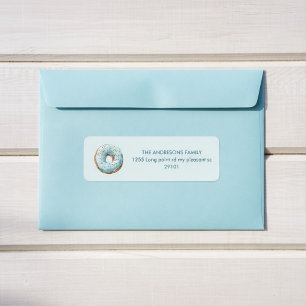 Donut Return Address Labels   Donut Theme Birthday