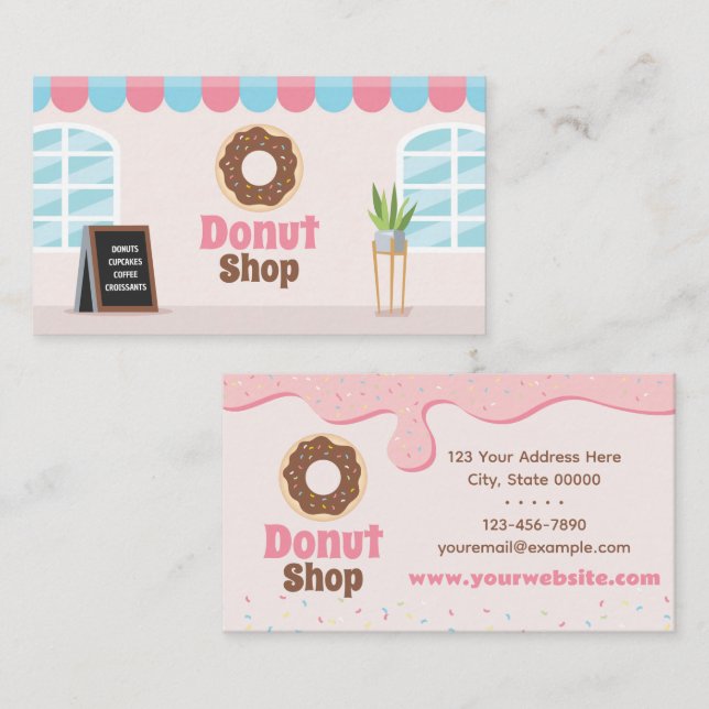 Donut Shop Sprinkles Business Card (Front/Back)
