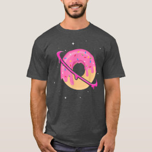 Donut Space Funny Saturn Planet Dessert Lover Humo T-Shirt