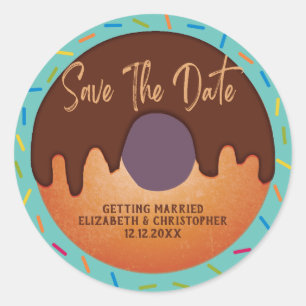 Donut Sprinkles Wedding Save The Date Seal