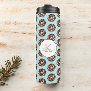 Donut Sweet Girl Sprinkles Pattern Custom Name Thermal Tumbler