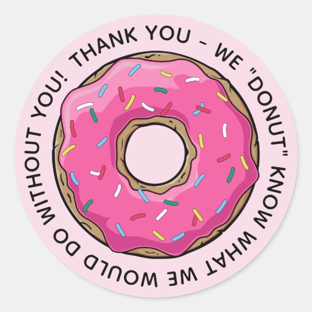 DONUT Thank You Teachers Classic Round Sticker (Front)