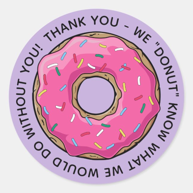 DONUT Thank You Teachers Classic Round Sticker (Front)