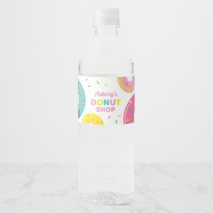 Donut Water Bottle Label for Girl Birthday Party