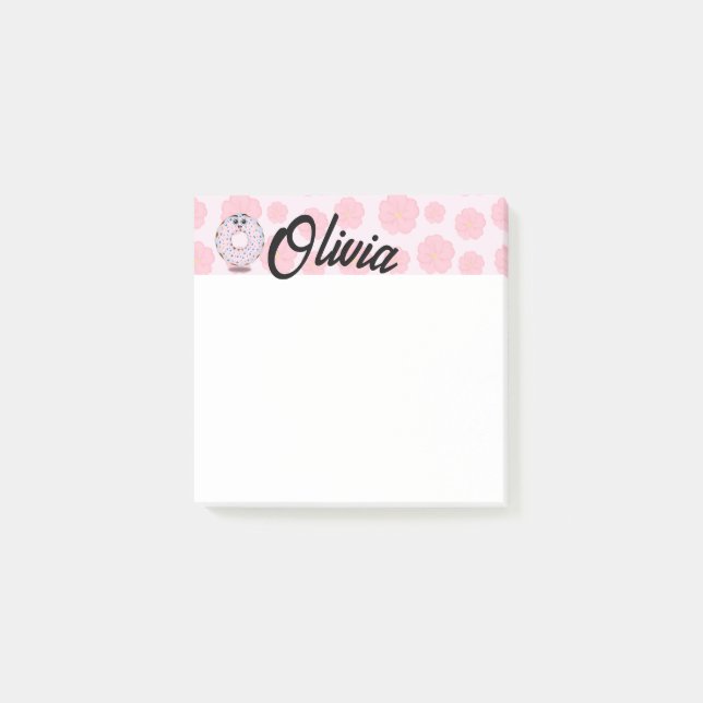 Donut with name personalized post-it notes (Front)