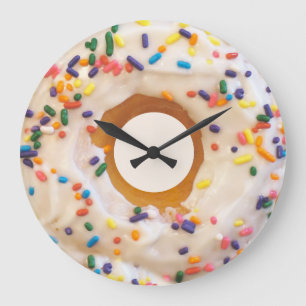 Donut With Sprinkles Wall Clocks