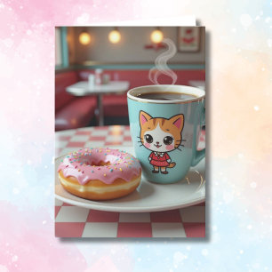 Donut Worry, Be Happy   Cute Food Pun Card